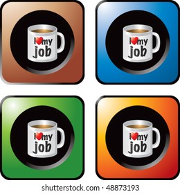 botones web multicolores para taza de café