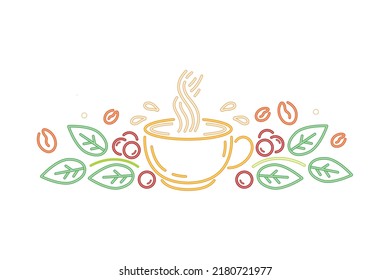 coffee cup neon icon isolated