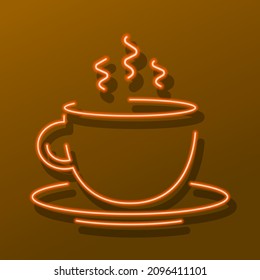 signo de neón de taza de café, diseño moderno de banner brillante, colorido diseño moderno. Ilustración vectorial.