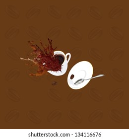 Coffee cup on a abstract background.Restaurant business.Vector