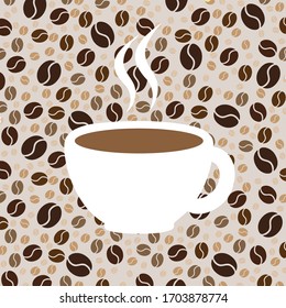 coffee Cup on the background of coffee beans