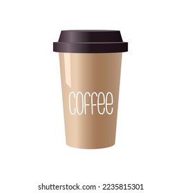 Coffee Cup on background. Coffee Cup Mockup. Vector Template.