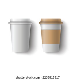 Coffee Cup on background. Coffee Cup Mockup. Vector Template.