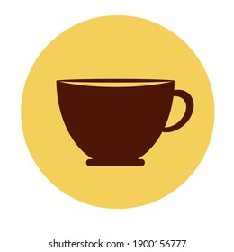 coffee cup on beige background. vector graphic