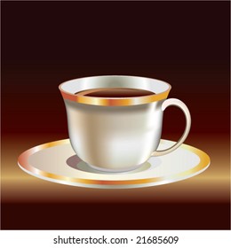 Coffee cup on a brown background