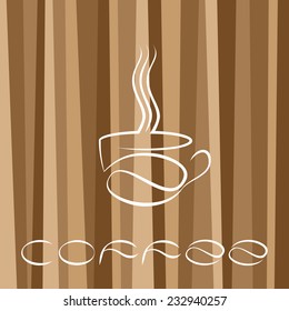 coffee cup on a brown background for design