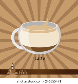 The coffee cup on a brown background.