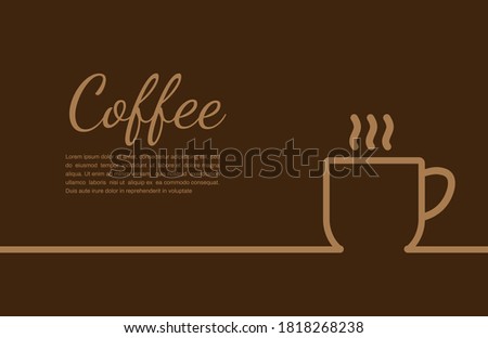 Coffee cup on brown background with copyspace for your text. Vector illustration.