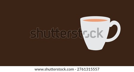 Coffee Cup on Brown Background with Copy Space for Branding, Logo, Text, Advertising and Social Media, Minimal Aesthetic Coffee Mug Mockup, Warm Tones Beverage Concept for Marketing.
