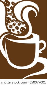 Coffee cup on the dark background
