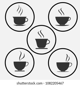 coffee cup  on a gray background.