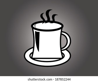 coffee cup on gray background