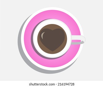 coffee cup on gray background