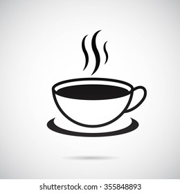 Coffee cup on gray background. Vector art.