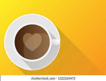 coffee cup on orange background 