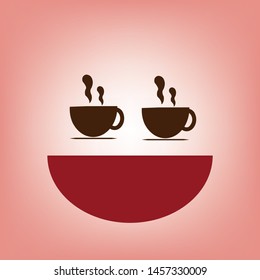 coffee cup on the pink background