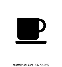 coffee cup on a plate icon. Signs and symbols can be used for web, logo, mobile app, UI, UX