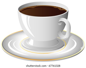 Coffee Cup On Saucer Illustration Stock Vector (Royalty Free) 67761328 ...