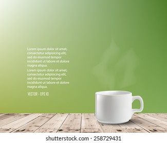 Coffee cup on table.Vector illustration