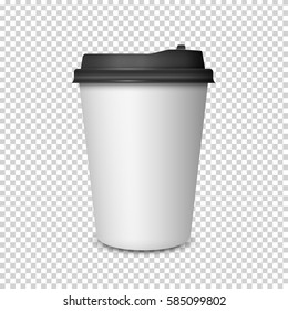 Coffee Cup On Transparent Background.3d Coffee Cup Mockup. Vector Template