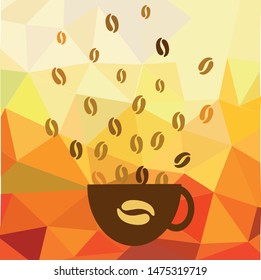 coffee cup on the triangle background