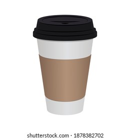 Coffee cup on white background for mockup or template.