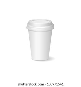 Coffee cup on white background. Vector illustration.
