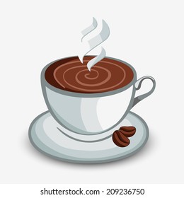Coffee cup on a white background with shadow