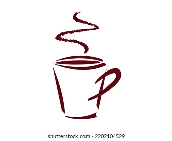 
Copa de café sobre fondo blanco
