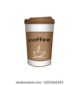 Coffee cup on white background for icon decoration 