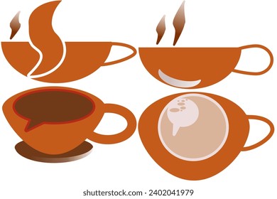 Coffee cup on white background. Design for logo, napkin and etc.