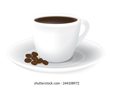 Coffee cup on white background