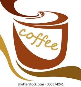 Coffee cup on the white background