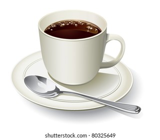 Coffee cup on white background