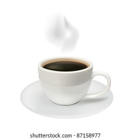 Coffee cup from coffee on a white background