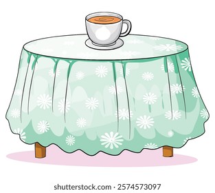 Coffee cup and on wooden table vector illustration