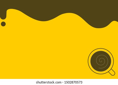 Coffee cup on yellow backdrop design , vector
