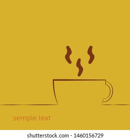 coffee cup on the yellow background