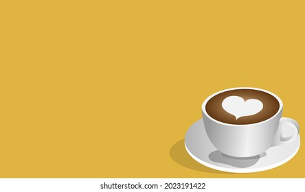 Café sobre fondo amarillo y espacio de copia , tiempo de relajación con café
