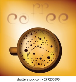 coffee cup on the yellow background