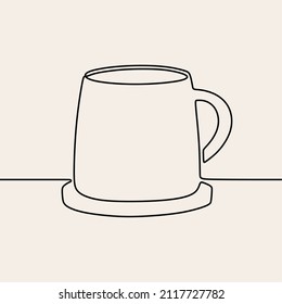 coffee cup oneline continuous single editable line art