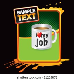 coffee cup orange splattered template