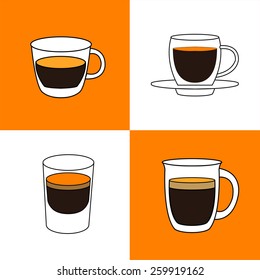 coffee cup orange-white background