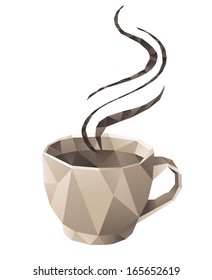 Coffee cup in origami style