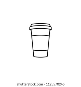 Coffee cup outline icon.