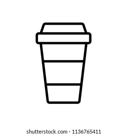 Coffee cup outline icon illustration isolated vector sign symbol
