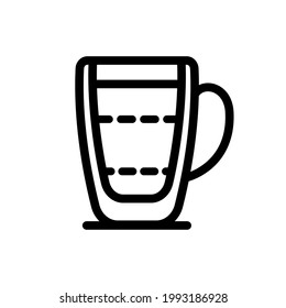 Coffee cup outline icon isolated on white