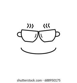 coffee cup outline icon, Like a Smiley Face