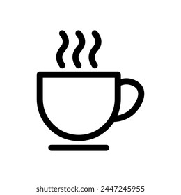 coffee cup outline icon on white background