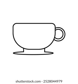 coffee cup outline icon on white background